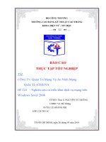 TRIỂN KHAI các DỊCH vụ MẠNG TRÊN WINSERER 2008 quốc tế ATHENA