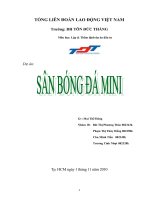 tiểu luận môn học lập & thẩm định dự án đầu tư_ dự án sân bóng đá mini