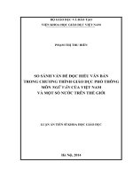 So sánh vấn đề đọc hiểu văn bản trong chương trình giáo dục phổ thông môn ngữ văn của việt nam và một số nước trên thế giới