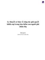 Lý thuyết cơ bản về công tác giải quyết khiếu nại trong bảo hiểm con người phi nhân thọ
