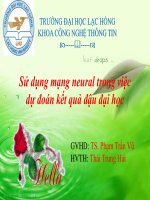 sử dụng mạng neural trong việc dự đoán kết quả đậu đại học