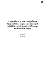 Những vấn đề lý luận chung về hoạt động xuất khẩu và giải pháp đẩy mạnh xuất khẩu của các doanh nghiệp trong nền kinh tế thị trường
