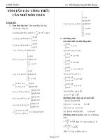 tổng hợp toàn bộ công thức toán thpt