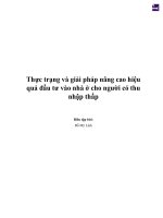 Thực trạng và giải pháp nâng cao hiệu quả đầu tư vào nhà ở cho người có thu nhập thấp