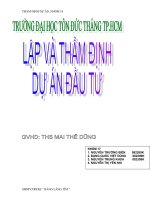 tiểu luận lập phân tích dự án đầu tư _ dự án shop coffee “ bằng lăng tím