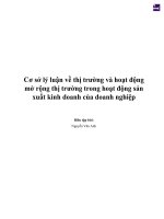 Cơ sở lý luận về thị trường và hoạt động mở rộng thị trường trong hoạt động sản xuất kinh doanh của doanh nghiệp