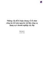 Những vấn đề lý luận chung về tổ chức công tác kế toán nguyên vật liệu công cụ dụng cụ ở doanh nghiệp xây lắp