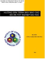 HƯỚNG dẫn TRÌNH bày báo cáo đồ án tốt NGHIỆP đại học bộ môn CÔNG NGHỆ môi TRƯỜNG