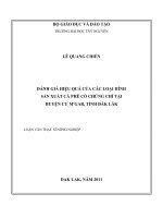 đánh giá hiệu quả của các loại hình sản xuất cà phê có chứng chỉ tại huyện cư m'gar, tỉnh đắc lắc