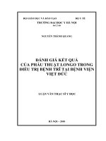 Luận văn thạc sĩ y học đề tài đánh giá kết quả của phẫu thuật longo trong điều trị trĩ tại bệnh viện việt đức