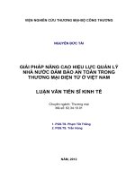 Giải pháp nâng cao hiệu lực quản lý nhà nước đảm bảo an toàn trong thương mại điện tử ở việt nam