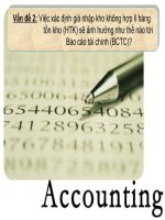 Việc xác định giá nhập kho không hợp lí hàng tồn kho (HTK) sẽ ảnh hưởng như thế nào tới Báo cáo tài chính (BCTC)?