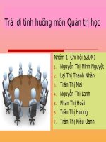 Trả lời tình huống môn Quản trị học Tình huống số 5