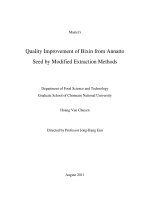 quality improvement of bixin from annatto seed by modified extraction methods