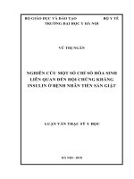 Nghiên cứu một số chỉ  số hóa sinh liên quan  đến hội chứng kháng insulin ở bệnh nhân tiền sản giật