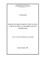 đánh giá tác động xã hội của công tác quản lý rừng tại công ty lâm nghiệp nam nung, tỉnh đăk nông