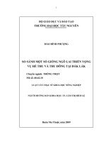 so sánh một số giống ngô lai triển vọng vụ hè thu và thu đông tại đắc lắc