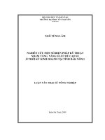 nghiên cứu một số biện pháp kỹ thuật nhằm tăng năng suất mủ cao su ở thời kỳ kinh doanh tại tỉnh đăk nông