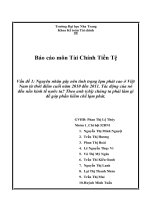 Báo cáo môn Tài Chính Tiền Tệ  Vấn đề 1: Nguyên nhân gây nên tình trạng lạm phát cao ở Việt Nam từ thời điểm cuối năm 2010 đến 2011. Tác động của nó đến nền kinh tế nước ta? Theo anh (chị) chúng ta phải làm gì để góp phần kiềm chế lạm phát