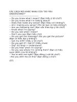 CÁC CÁCH NÓI KHÁC NHAU CỦA “DO YOU UNDERSTAND?”