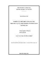 nghiên cứu diễn biến năng suất mủ theo mùa vụ của một số dòng vô tính cao su tại đắc lắc