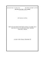 MỘT SỐ GIẢI PHÁP GÓP PHẦN NÂNG CAO HIỆU QUẢ SẢN XUẤT LÚA TẠI HUYỆN CHÂU THÀNH TỈNH SÓC TRĂNG