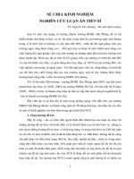 SẺ CHIA KINH NGHIỆM  NGHIÊN cứu LUẬN án TIẾN sĩ