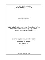 đánh giá tác động của công tác quản lý rừng đến môi trường tại công ty rừng krong bông, tỉnh đắc lắc