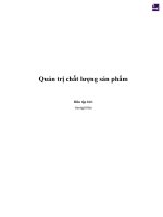 Quản trị chất lượng sản phẩm