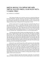 khủng hoảng tài chính thế giới những nguyên nhân, cách ngăn ngừa và khắc phục