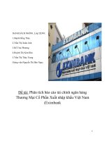 Phân tích báo cáo tài chính ngân hàng Thương Mại Cổ Phần Xuất nhập khẩu Việt Nam (Eximbank