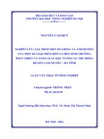 Nghiên cứu, xác định một số giống và ảnh hưởng của một số loại phân bón lá đến sinh trưởng, phát triển và năng suất đậu tương vụ thu đông huyện cẩm xuyên, hà tĩnh