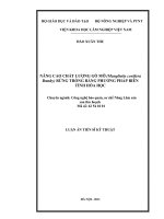 nâng cao chất lượng gỗ mỡ ( manglietia conifera dandy) rừng trồng bằng phương pháp biến tính hóa học