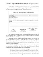 Những việc cần làm sau khi bảo vệ luận văn