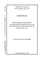 đánh giá hiệu quả sử dụng đất sau khi giao đất giao rừng tại xã eakao , tp buôn ma thuột, tỉnh đăk lăk giai đoạn 1997 - 2007