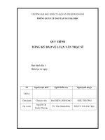 QUY TRÌNH ĐĂNG ký bảo vệ LUẬN văn THẠC sĩ