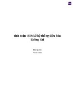 Tính toán  thiết kế hệ thống điều hòa không khí