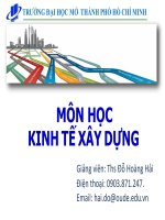 GIÁO TRÌNH MÔN HỌC KINH TẾ XÂY DỰNG ĐẦY ĐỦ