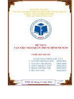 Đề tài Kỹ thuật xúc tác: Vật liệu mao quản trung bình MCM50