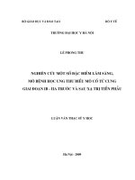 Nghiên cứu một số đặc điểm lâm sàng, mô bệnh học ung thư biểu mô cổ tử cung  giai đoạn IB IIA trước và sau xạ trị tiền phẫu (FULL TEXT)