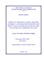 nghiên cứu ảnh hưởng của emina, molypden, axit boric và axit humic đến sinh trưởng, phát triển và năng suất giống đậu tương dt12 trên đất xám bạc màu tại hiệp hòa - bắc giang
