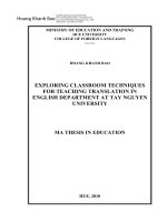 khảo sát các kỹ thuật dạy môn biên dịch tại khoa tiếng anh trường đại học tây nguyên