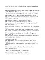 CỤM TỪ TIẾNG ANH NÓI VỀ CHẤT LƯỢNG, KHEN CHÊ