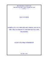 nghiên cứu các mối liên kết trong sản xuất, tiêu thụ sản phẩm từ cói ở huyện nga sơn, thanh hóa