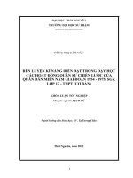 rèn luyện kĩ năng diễn đạt trong dạy học các hoạt động quân sự chiến lược của quân dân miền nam giai đoạn 1954 - 1975, sgk lớp 12 - thpt (cơ bản)
