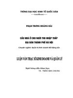 cầu nhà ở cho người thu nhập thấp địa bàn thành phố hà nội