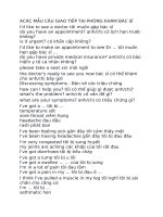 CÁC MẪU CÂU GIAO TIẾP TẠI PHÒNG KHÁM BÁC SĨ