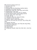 Một số tính từ miêu tả cảm xúc