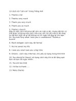 13 cách nói cảm ơn trong Tiếng Anh