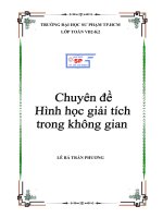 chuyên đề hình học giải tích trong không gian - lê bá trần phương